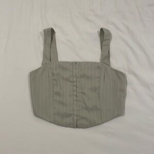 Peppermayo Light Grey Pinstripe Corset Bustier Top Size 4